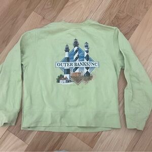 Outer Banks NC Lighthouse Green Crewneck Sweatshirt